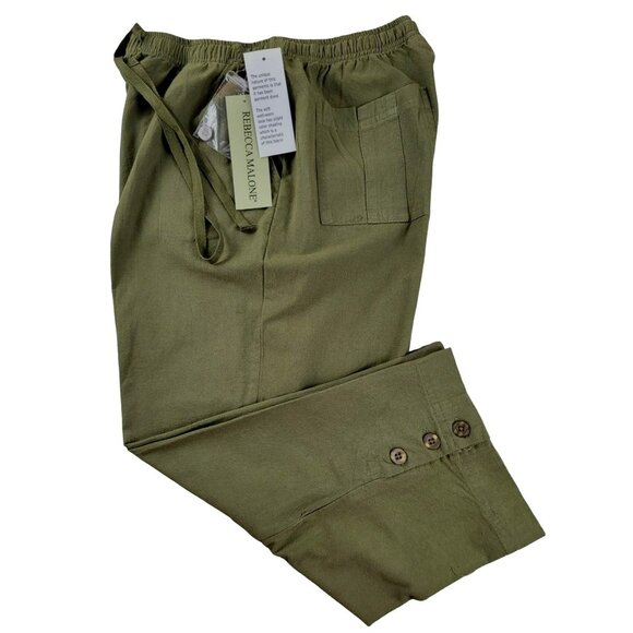 Rebecca Malone Women's Capri Pants Olive Green size Small NWT JH1451 - Picture 1 of 4